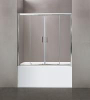 Шторка для ванны BelBagno 1700x1450, прозрачное стекло, хромированный профиль, UNO-VF-2-170/145-C-Cr