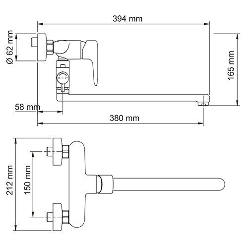 Смеситель для ванны WasserKRAFT Vils 5600, 5602L