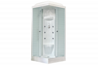 Гидромассажный бокс Royal Bath 80х80х217, белое/матовое стекло, белый профиль, RB 80HP7-WС