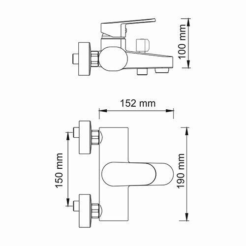 Смеситель для ванны WasserKRAFT Donau 5300, 5301