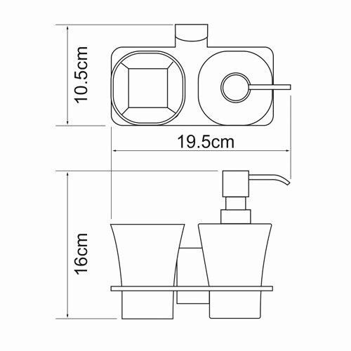 Стакан/дозатор WasserKRAFT Exter K-5200, K-5289