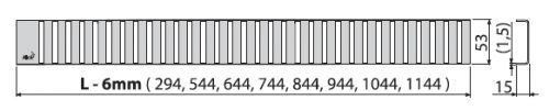 Решетка Alcadrain, для водоотводящего желоба, нержавеющая сталь, глянцевая, LINE-650L
