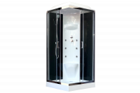 Гидромассажный бокс Royal Bath  90х90х217, черное/прозрачное стекло, хромированный профиль, RB 90HP7