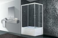 Душевая кабина Royal Bath 100х80х200, прозрачное стекло, белый профиль,  левый, RB 8100ВP-T-L