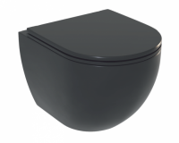 Унитаз подвесной Mirsant Пандора 2 черный / Pandora 2 BLACK с крышкой Soft-close 