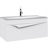 Тумба Clarberg Papyrus 120 с глянцевым умывальником Elegance 120 подвесная, цвет белый, PAP0112/E