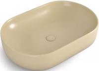 Раковина BelBagno, 60 см, керамическая накладная, овальная, бежевая матовая, BB1084-H316