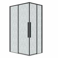 Душевая кабина Grossman Galaxy 80х100х195 раздвижная, черный матовый, стекло шиншилла