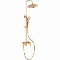Душевая система Haiba HB24553-5 GOLD, с поворотным изливом, шлифованное золото