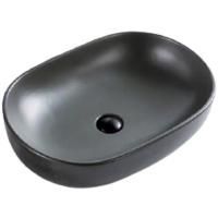 Раковина BelBagno, 60 см, керамическая накладная, овальная, серая матовая, BB1084-H311