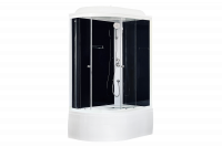 Гидромассажный бокс Royal Bath 120х80х217, черное/прозрачное стекло, белый профиль, правая, RB 8120B