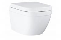 Унитаз подвесной Grohe Euro Ceramic, безободковый, с сиденьем для унитаза дюропласт, микролифт, альп