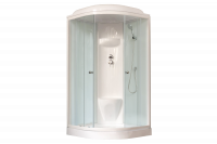 Гидромассажный бокс Royal Bath 100х100х217, белое/прозрачное стекло, белый профиль, RB 100HK6-WT