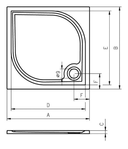 Душевой поддон Riho KOLPING DB34 120х90х3, DB3400500000000
