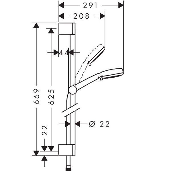 Душевой набор Hansgrohe Crometta 100 Multi 0,65 м 26650400 HРС