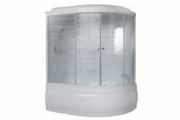 Гидромассажный бокс Royal Bath 140х95х225, матовое стекло, белый профиль, левая, RB 140ALP-С-L