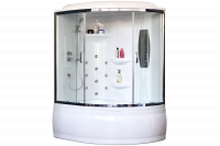 Гидромассажный бокс Royal Bath 170х100х225, прозрачное стекло, хромированный профиль, левая, RB 170A
