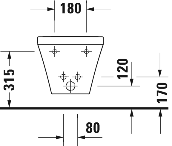 Биде подвесное Duravit Durastyle 370 х 540 мм, 2282150000