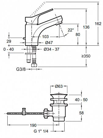 Смеситель для раковины Jacob Delafon Brive, хром, E75760-CP