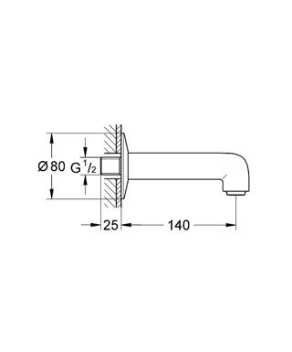 Излив для ванны Grohe BauClassic Neutral 13258000