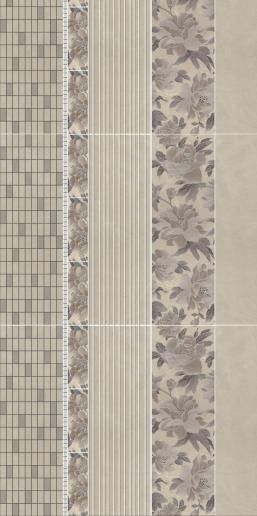 Плитка настенная Kerama Marazzi Низида 25х75 серый светлый структура 12095R