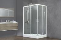 Душевая кабина Royal Bath 120х80х200, прозрачное стекло, белый профиль, левый, RB 8120НP-T-L