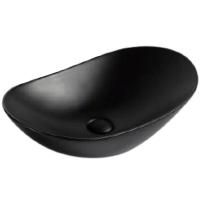 Раковина BelBagno, 60.5 см, керамическая накладная, овальная, черная матовая, BB1404-H301