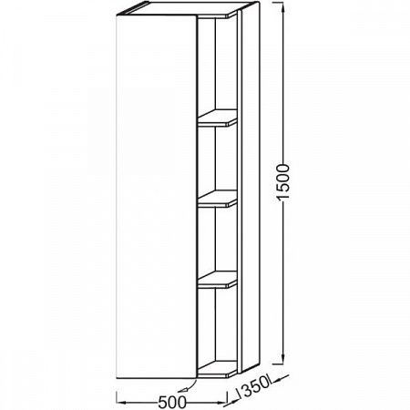 Пенал подвесной Jacob Delafon Terrace, 50 см, левосторонний, черный матовый, EB1179G-M61