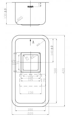 Мойка для кухни Oulin 420х220мм, сатин, OL-0361 square