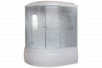 Гидромассажный бокс Royal Bath 170х100х225, матовое стекло, белый профиль, правая, RB 170ALP-С-R