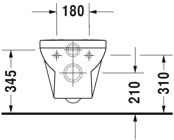 Унитаз подвесной Duravit DuraStyle BASIC безободковый с креплением, белый, 2562090000