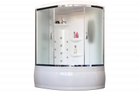 Гидромассажный бокс Royal Bath 170х100х225,  матовое стекло, хромированный профиль, левая, RB 170ALP
