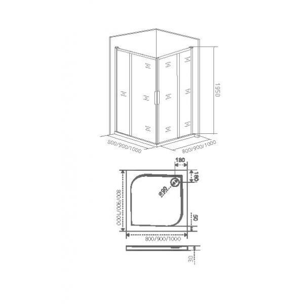 Душевая кабина Bas IDEA CR-90-C-CH