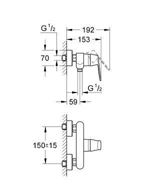 Смеситель для душа, однорычажный Grohe Eurosmart Cosmopolitan 32837000