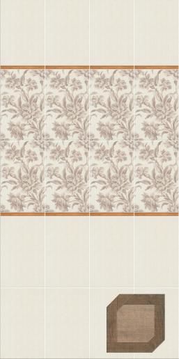 Плитка Kerama Marazzi Альбори 25х40 Цветы 6292