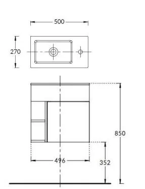 Тумба под раковину Kerama Marazzi Lato/Лато 50, серый пыльный мат, KMLACb50MDg0