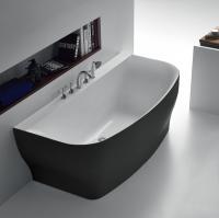 Ванна акриловая BelBagno 165*78 см, белая, без перелива, внешняя поверхность черная, BB74-NERO-W0
