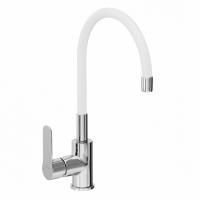 Смеситель для кухни Avrora Kitchen с высоким гибким изливом серый, AV9002G