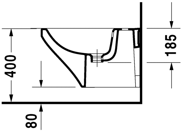 Биде подвесное Duravit Durastyle 370 х 540 мм, 2282150000