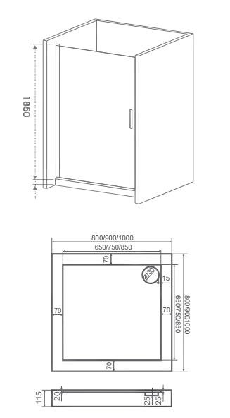 Душевые двери Bas MOKKA DR-80-C-WE