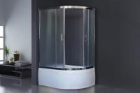Душевая кабина Royal Bath 120х80х200, матовое стекло, хромированный профиль, левый, RB 8120BK-С-СН-L
