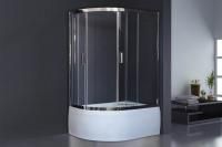 Душевая кабина Royal Bath 120х80х200, прозрачное стекло, хромированный профиль, правый, RB 8120BK-T-