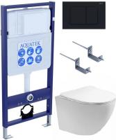 Инсталляция с подвесным унитазом Aquatek ЕВРОПА T KDI12 с клавишей и крепежом, с тонким сиденьем мик