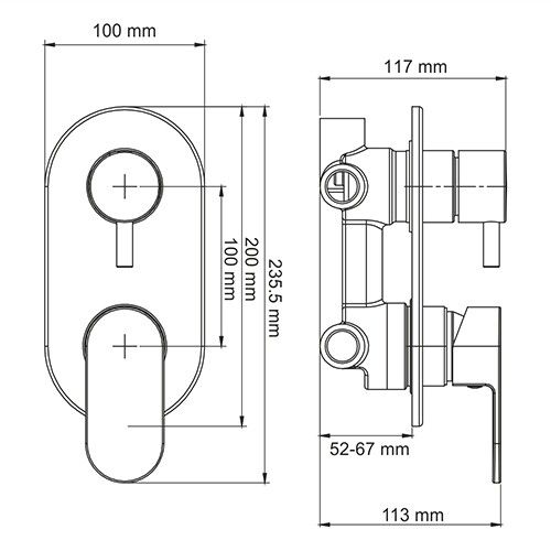 Смеситель для ванны и душа WasserKRAFT Dinkel 5800, 5871