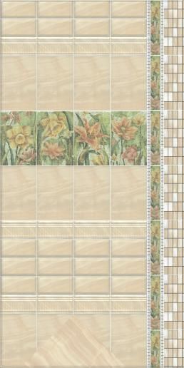 ПЛИТКА керамическая Kerama Marazzi Летний сад светлый грань 20х9,9 19013