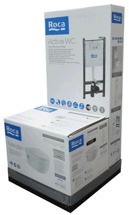 ПЭК Roca Меридиан / Meridian 480мм унитаз+сид.микр.+инстал.+кнопка, 7.8931.0.411.0
