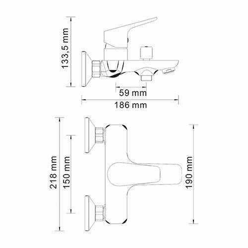 Смеситель для ванны WasserKRAFT Lippe 4500, 4501