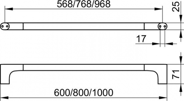 Полотенцедержатель Keuco Edition 400, 80 см, хром, 11501010800