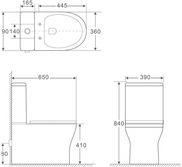 Сливной бачок Aquanet Cube-C-1 CL-12248B-1