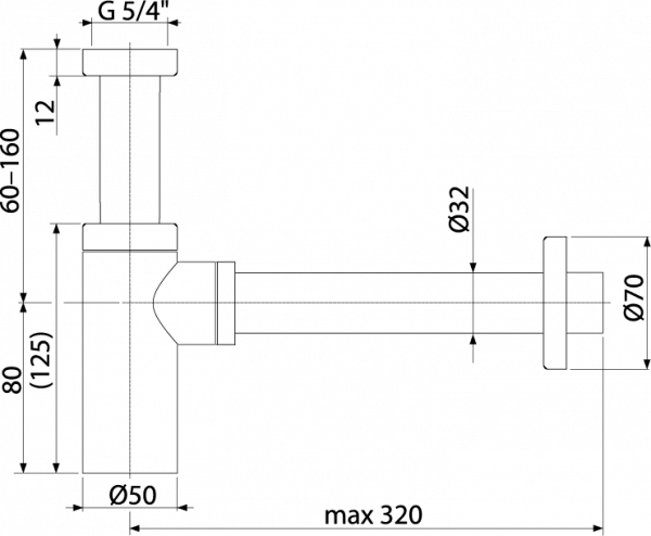 Сифон для умывальника, 32 DESIGN ANTIC, круглый (Бронза) A400-ANTIC